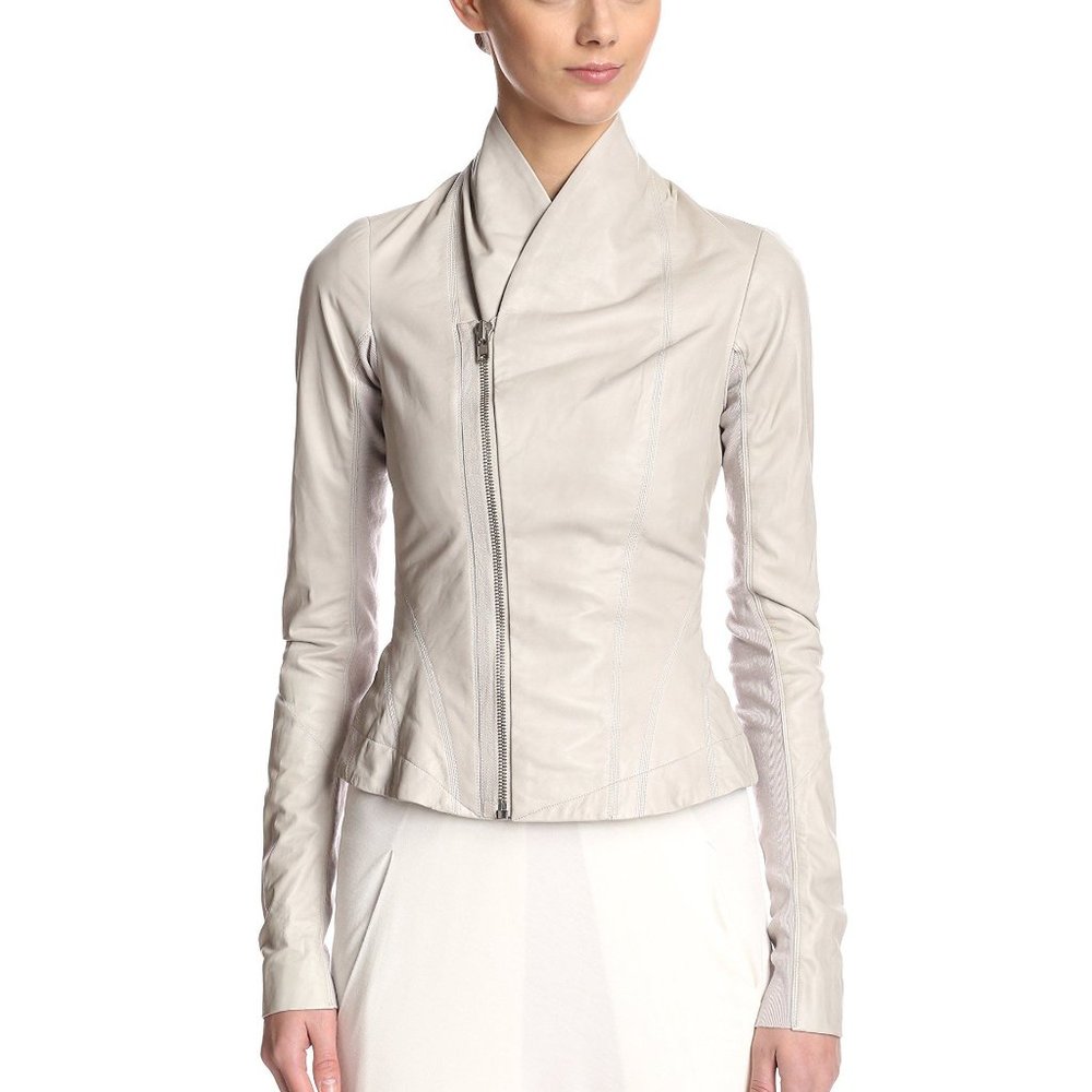 Rick Owens Princess Shawl-Collar Leather Jacket